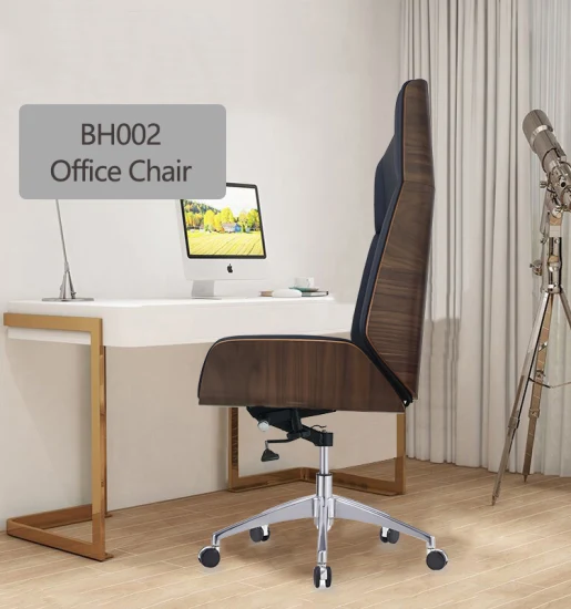 Drehbarer, hochwertiger, ergonomischer Bürostuhl aus PU-Leder mit Chef-Arm und Chefsessel